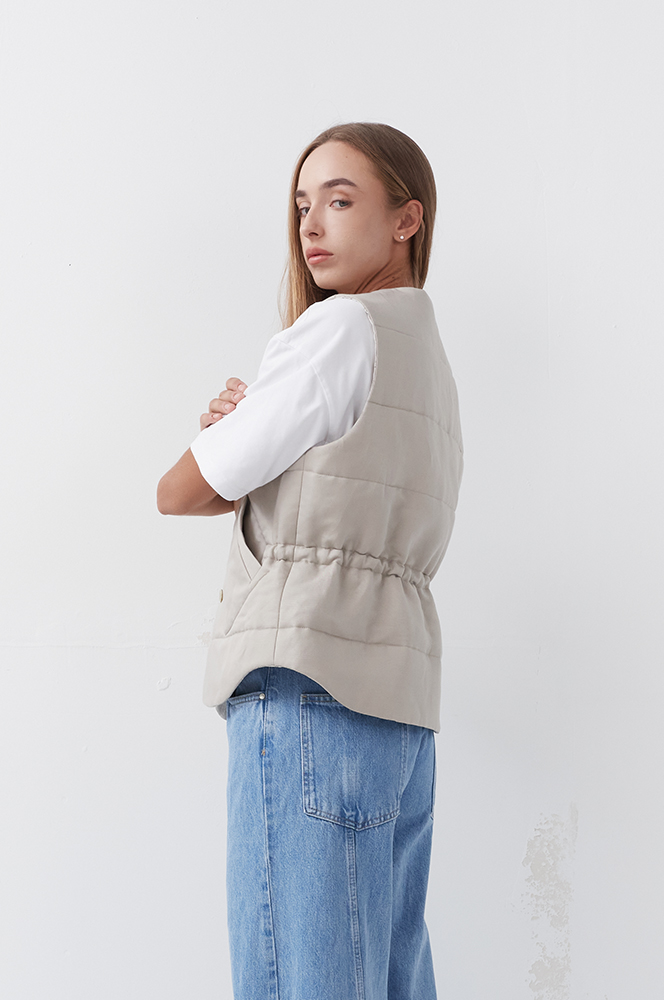 Камізелька льон стьобана двостороння (КА 98)